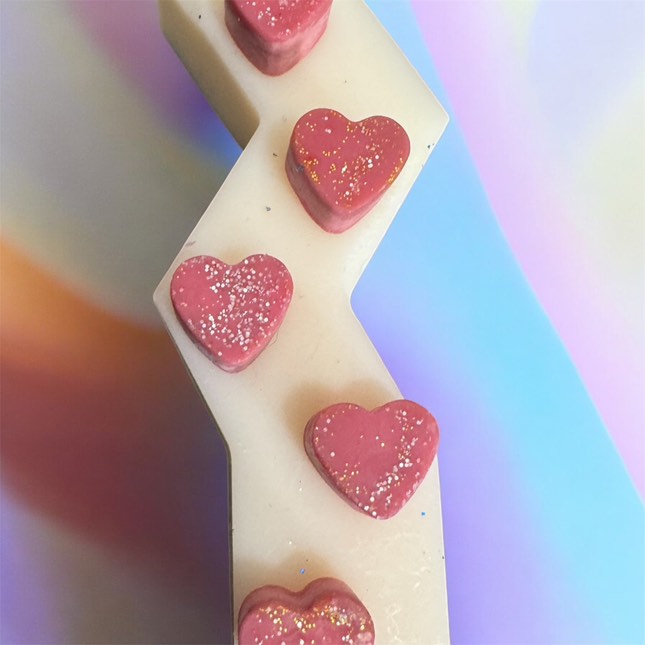 Λαμπάδα "Καρδιές" Τσιχλόφουσκα