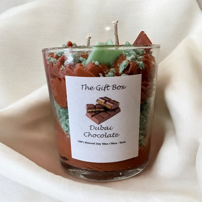 Dubai Chocolate Soy Wax Candle – Άρωμα pistachio & knafeh | The Gift Box