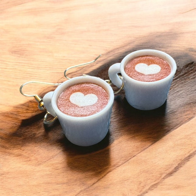 Σκουλαρίκια κούπες καφέ Latte Art No2 – The Gift Box