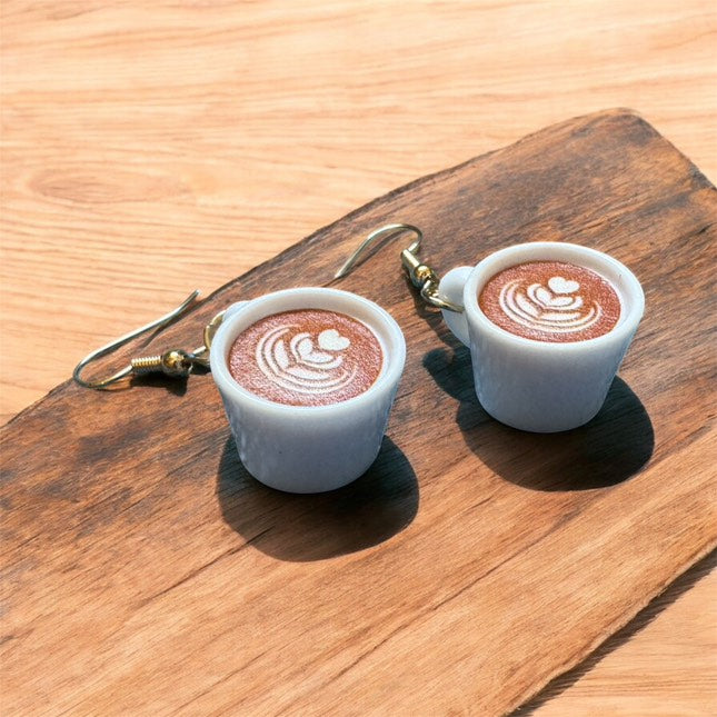 Σκουλαρίκια κούπες καφέ Latte Art No1 – The Gift Box