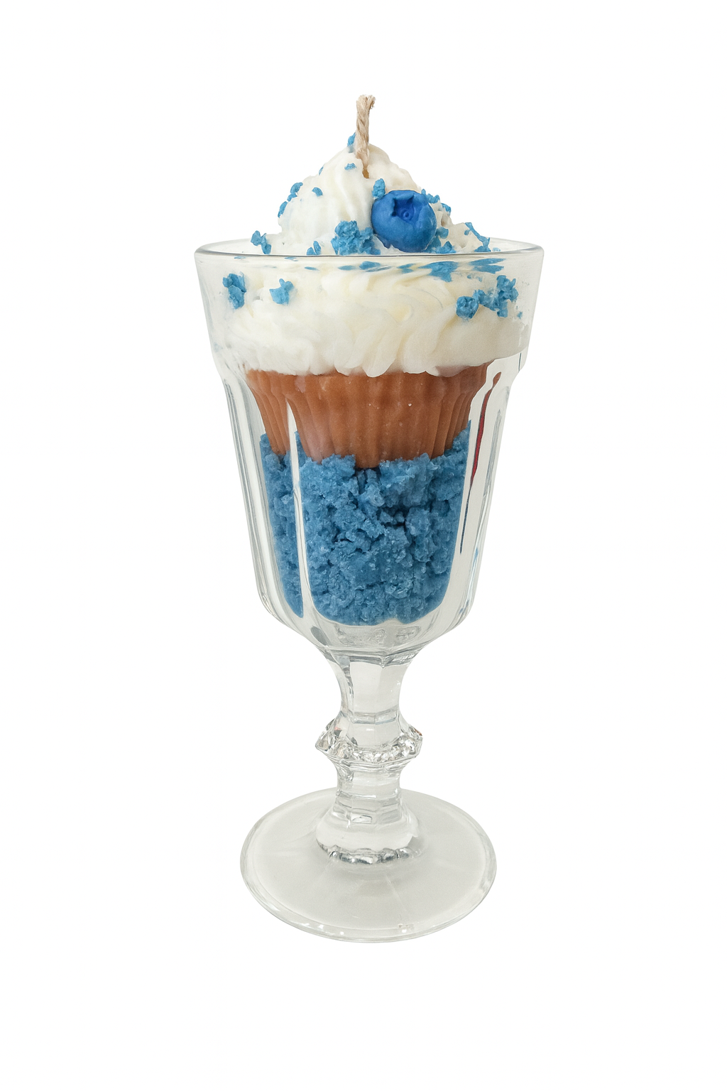 Κερί cupcake blueberry σε ποτήρι, χειροποίητο από κερί σόγιας The Gift Box thegiftbox.gr