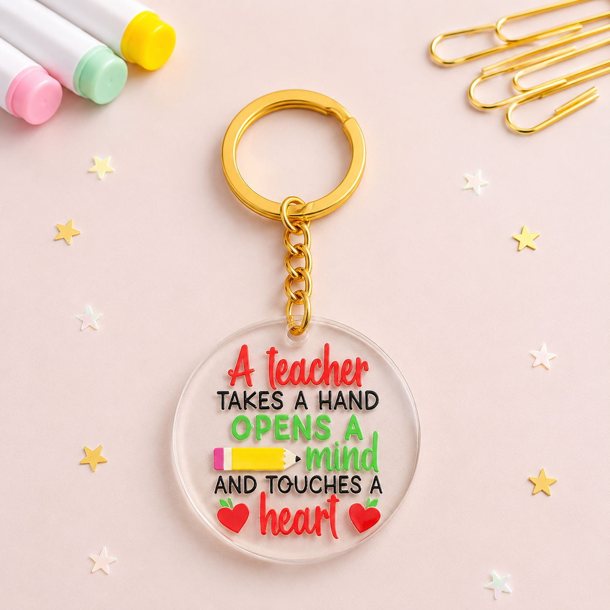 Μπρελόκ Plexiglass “A Teacher Takes a Hand…” - Δώρα για Δασκάλα - The Gift Box thegiftbox.gr