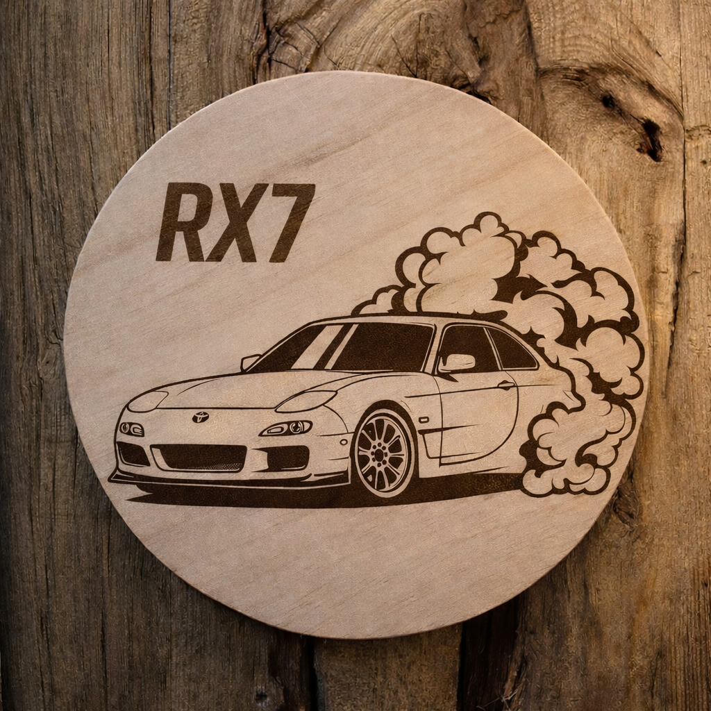 Ξύλινο Σουβέρ RX7 - Drift Edition - Gift Ideas - The Gift Box thegiftbox.gr
