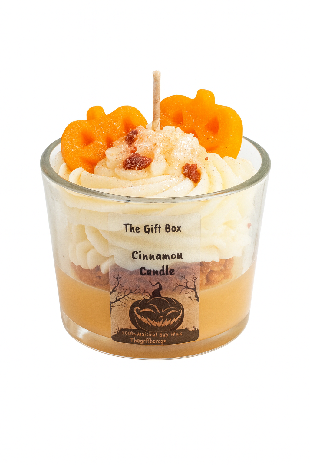 Cinnamon Candle - Halloween Edition - Κερί Σόγιας με Κολοκύθες - The Gift Box thegiftbox.gr