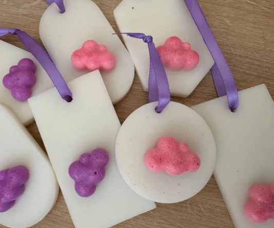 Μπομπονιέρα Αρωματική Ταμπλέτα Ντουλάπας Συννεφάκια Ροζ