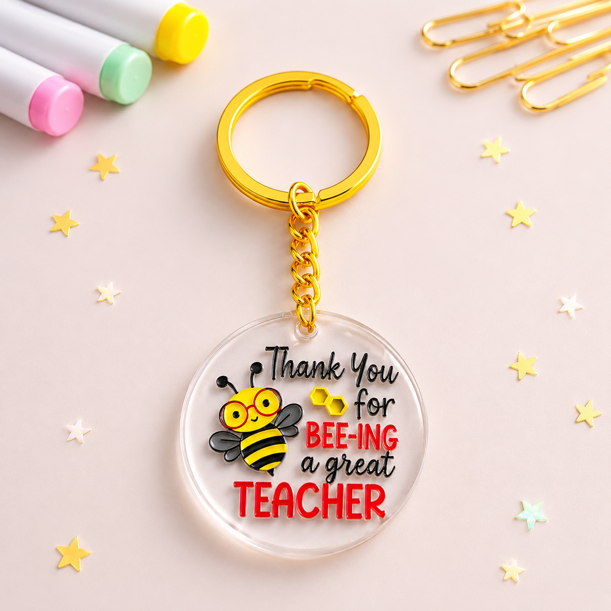 Μπρελόκ Plexiglass “Thank You For Bee-ing A Great Teacher” - Δώρα για Δασκάλα - The Gift Box thegiftbox.gr