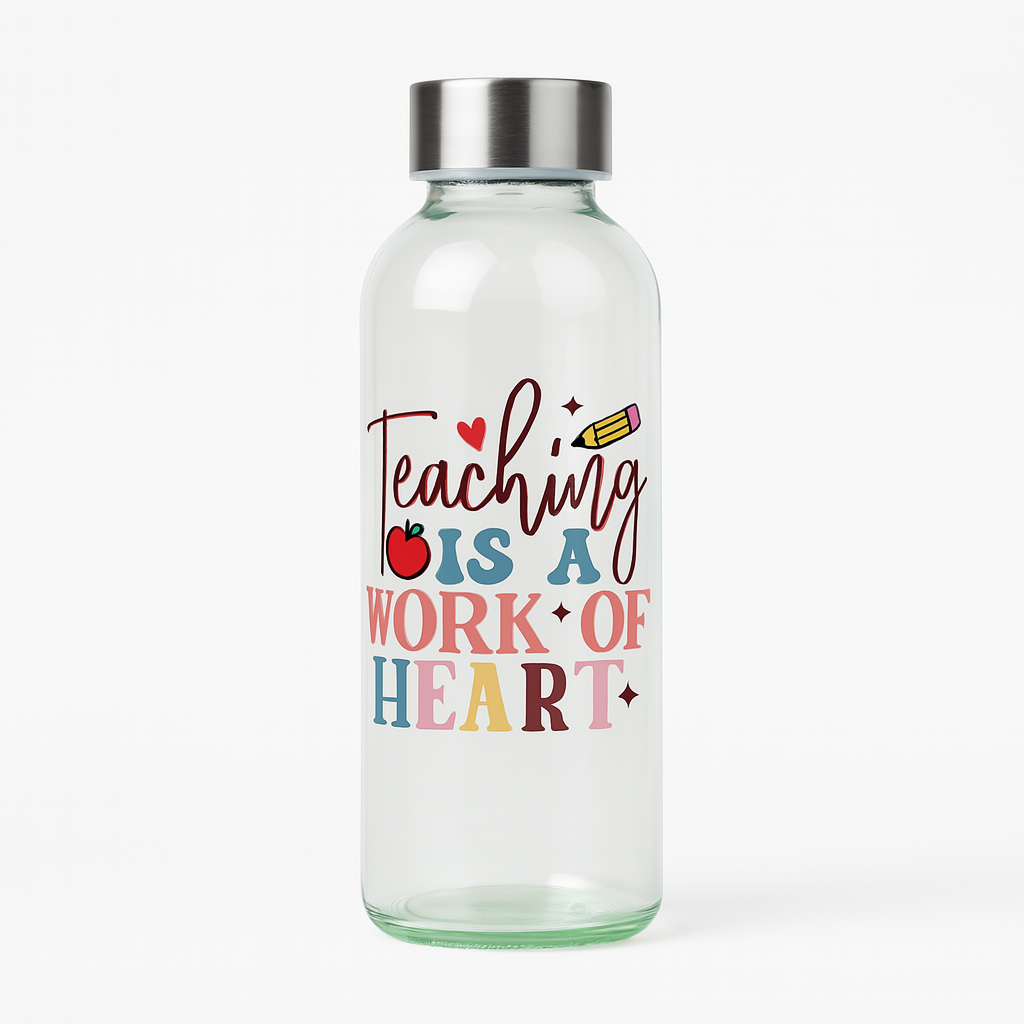 Γυάλινο μπουκάλι "Teaching Is a Work of Heart" – The Gift Box
