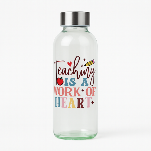 Γυάλινο μπουκάλι "Teaching Is a Work of Heart" – The Gift Box
