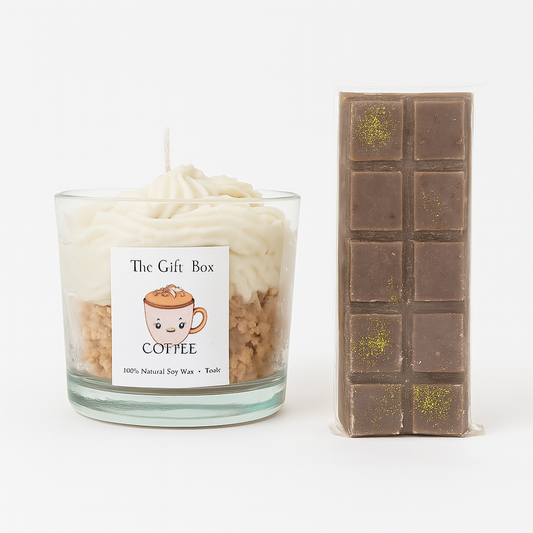 Σετ Δώρου Coffee Lovers με κερί και snap bar καφέ | The Gift Box thegiftbox.gr
