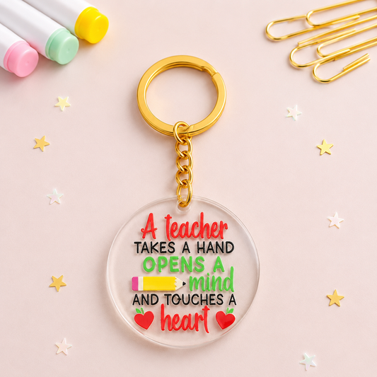Μπρελόκ Plexiglass “A Teacher Takes a Hand…” - Δώρα για Δασκάλα - The Gift Box thegiftbox.gr