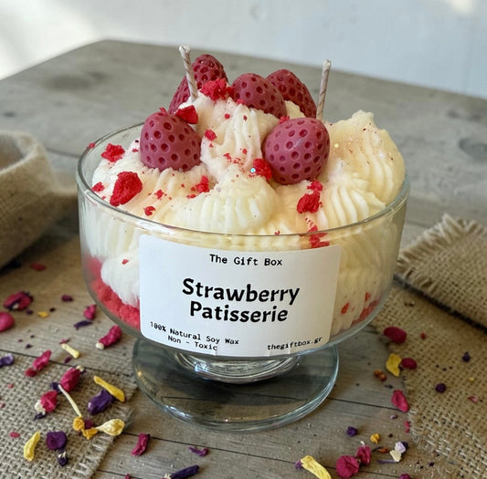 "Strawberry Patisserie" Soy Candle - Κερί Σόγιας Κρέμα Πατισερί με Φράουλα - The Gift Box thegiftbox.gr