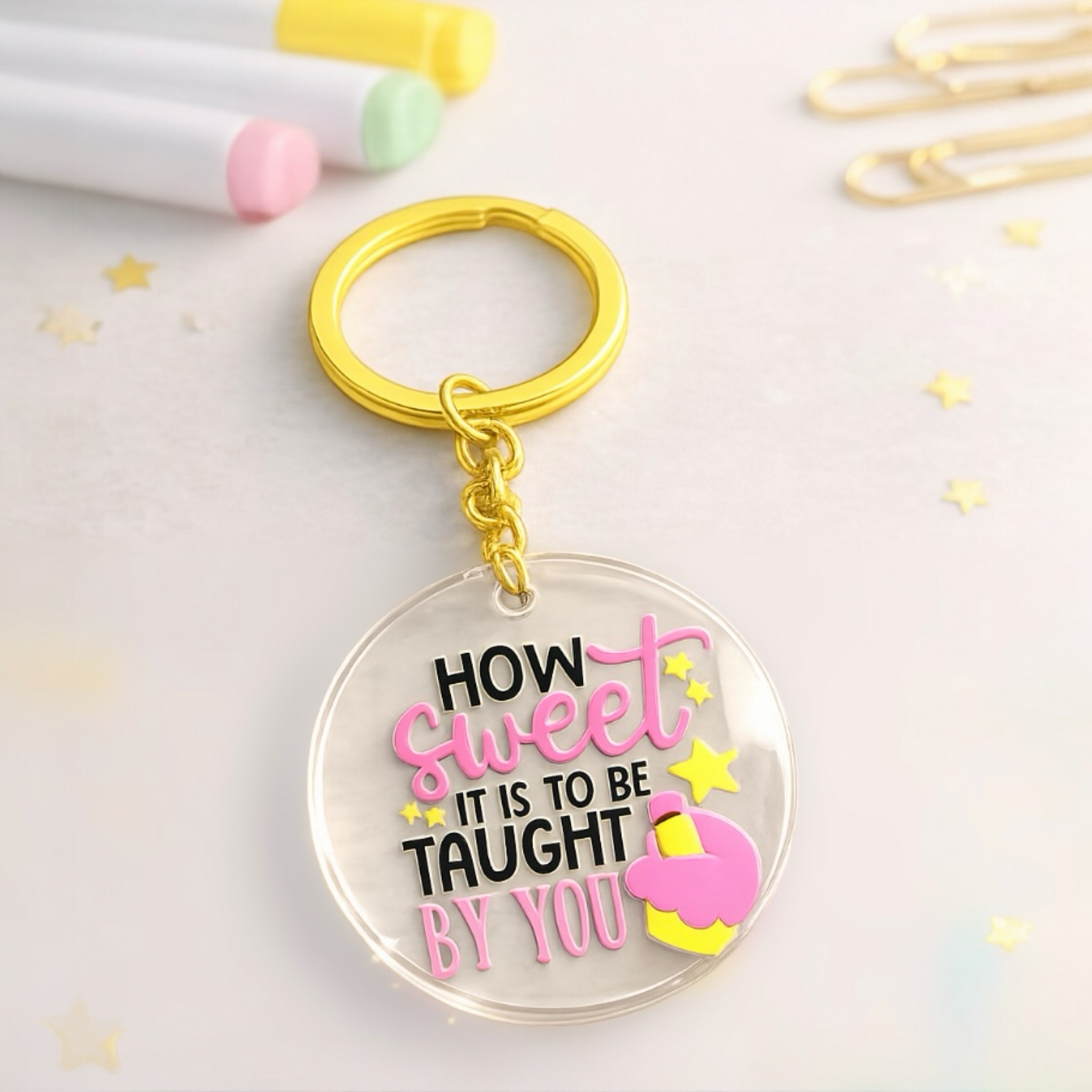 Μπρελόκ Plexiglass “How Sweet It Is To Be Taught By You” - Δώρα για Δασκάλα - The Gift Box thegiftbox.gr