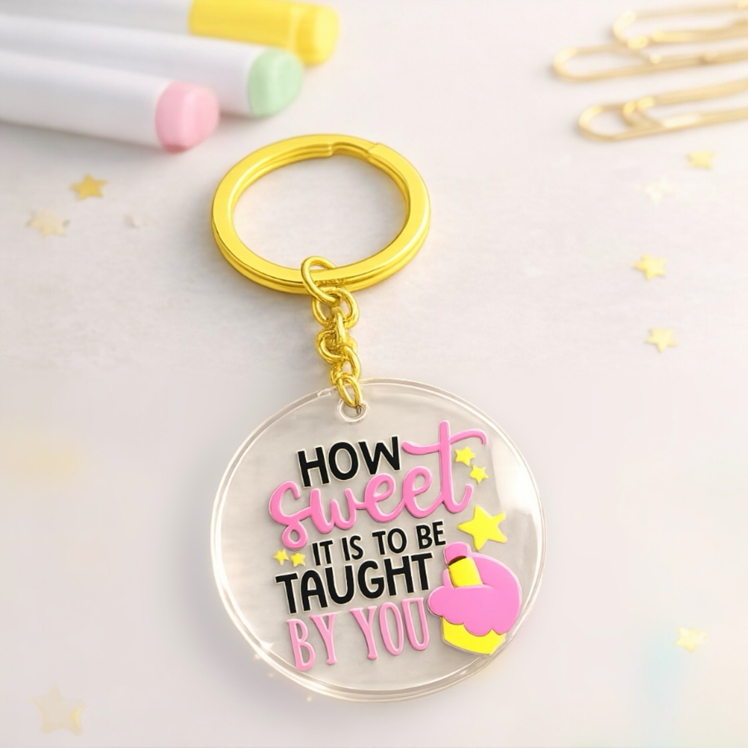 Μπρελόκ Plexiglass “How Sweet It Is To Be Taught By You” - Δώρα για Δασκάλα - The Gift Box thegiftbox.gr