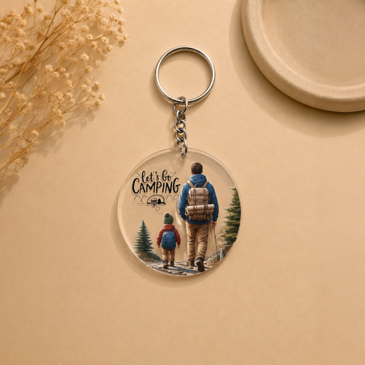 Μπρελόκ Plexiglass “Let’s Go Camping Dad”  - Father's Day Gift - Δώρο για Μπαμπά - The Gift Box thegiftbox.gr