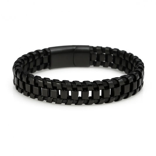 Αντρικό Βραχιόλι Woven Steel Black 23cm