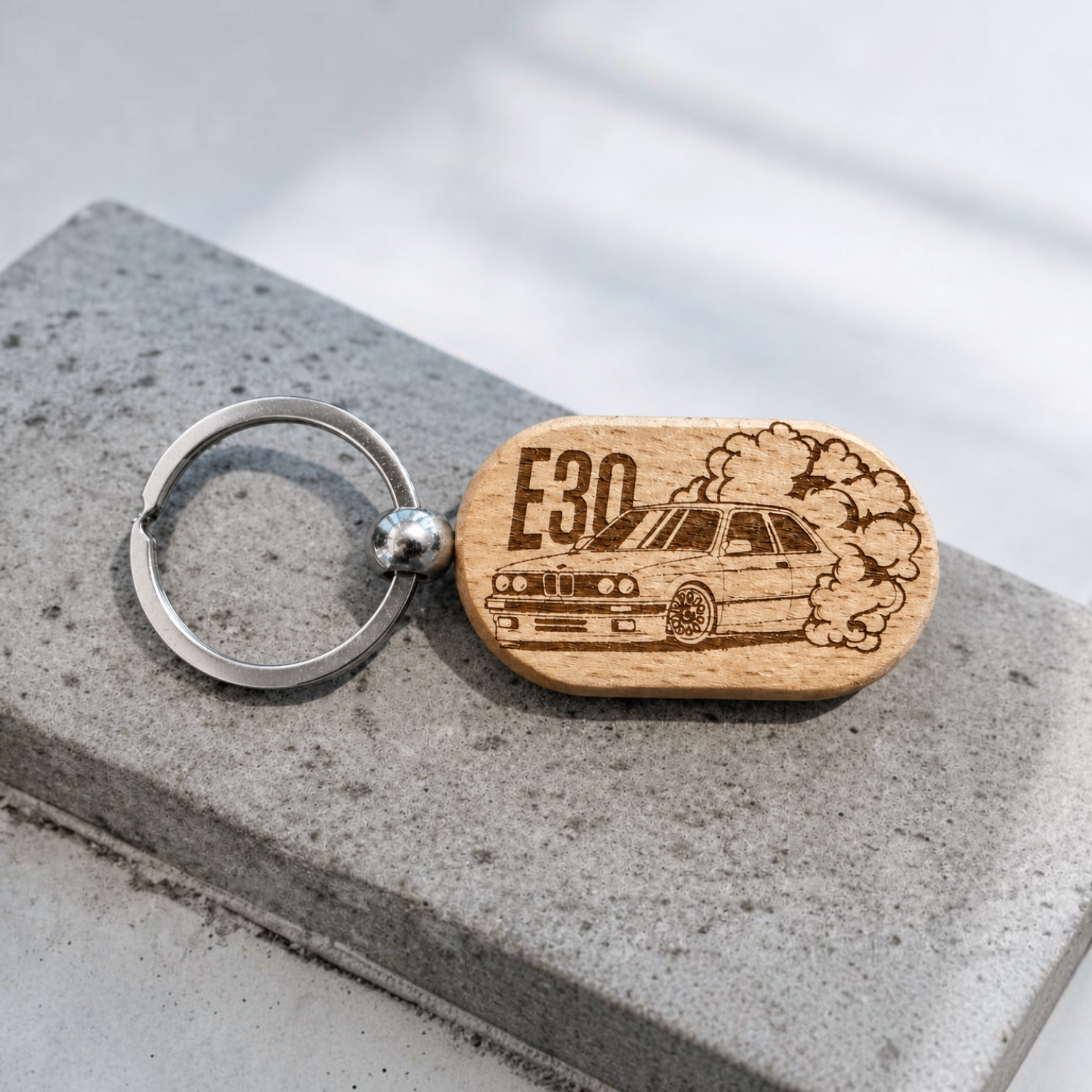 Ξύλινο μπρελόκ BMW E30 - Drift Edition - The Gift Box thegiftbox.gr