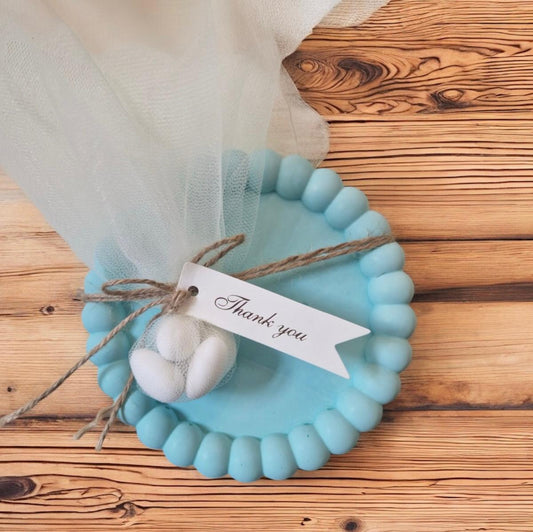 Μπομπονιέρα Δίσκος Bubble Στρογγυλός Μπλε - The Gift Box thegiftbox.gr