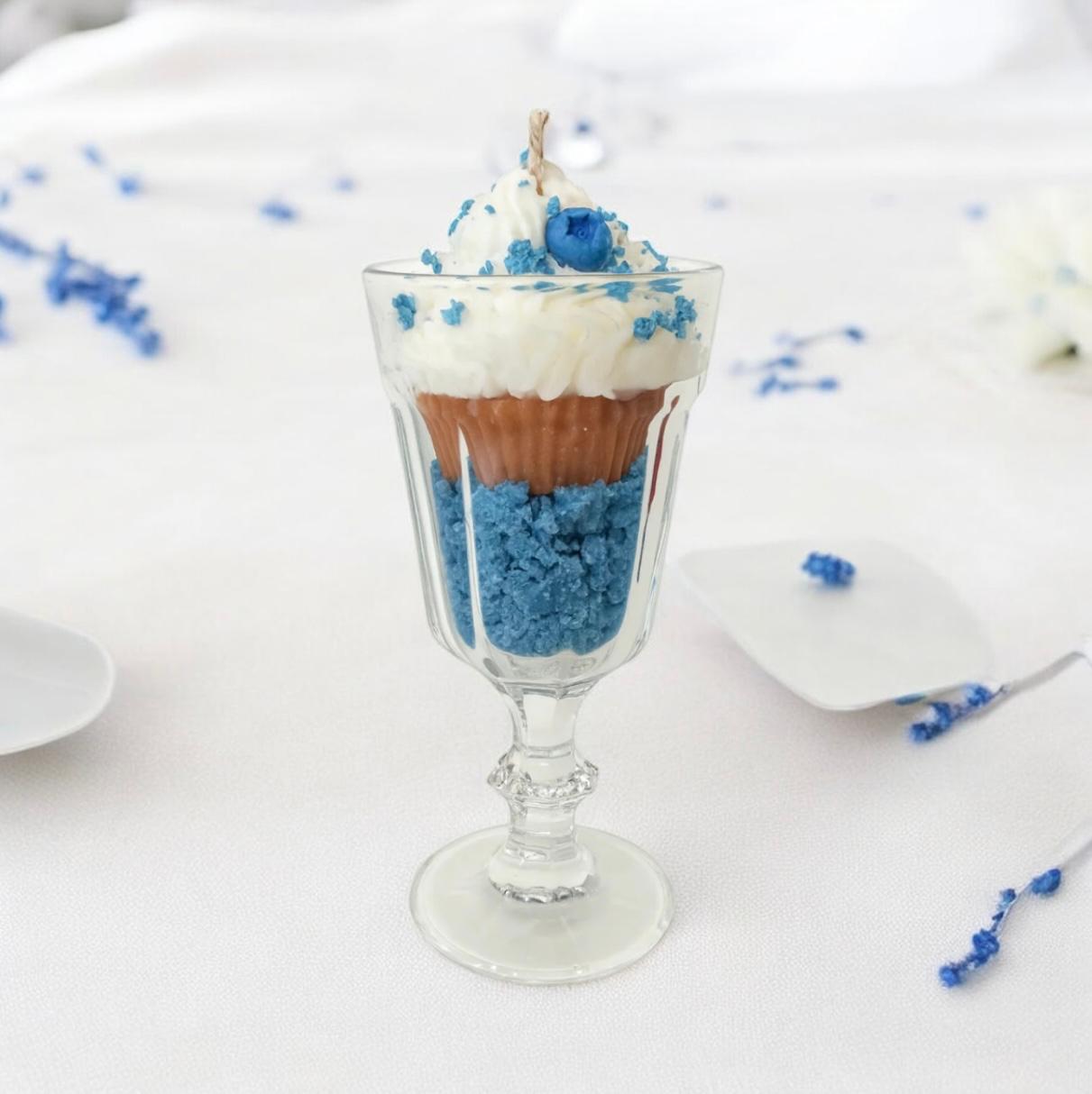 Κερί Σόγιας Cupcake Blueberry σε Ποτήρι - The Gift Box thegiftbox.gr