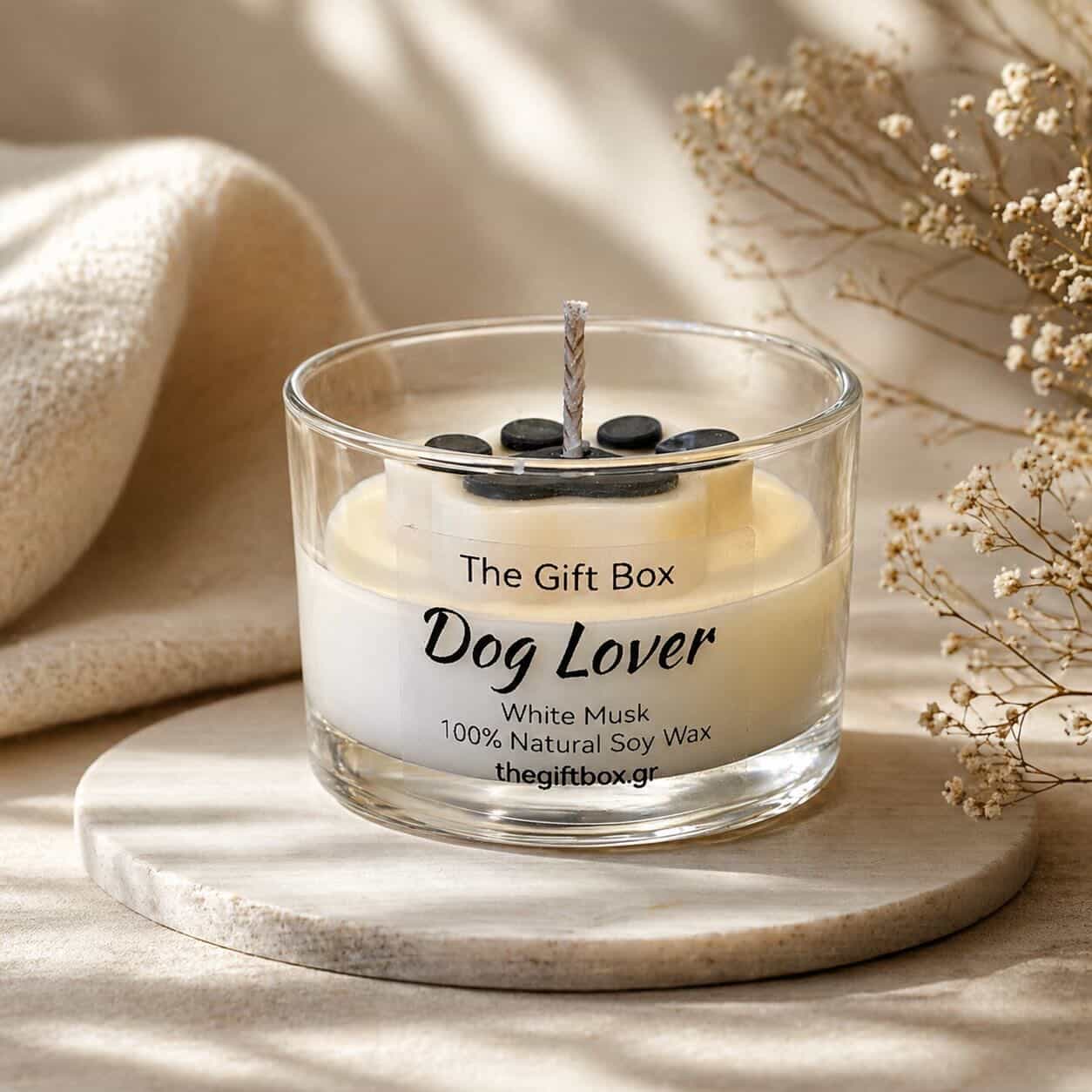"Dog Lover" Paw Soy Candle - Κερί Σόγιας Με πατούσα σκύλου - The Gift Box thegiftbox.gr
