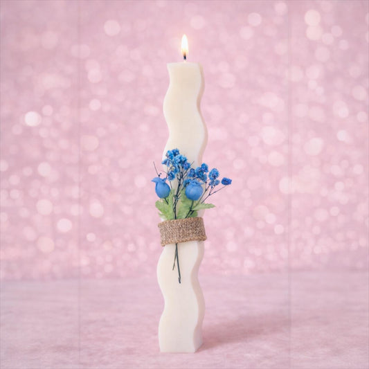 Αρωματική Λαμπάδα Σόγιας - Μπλε Λουλούδια