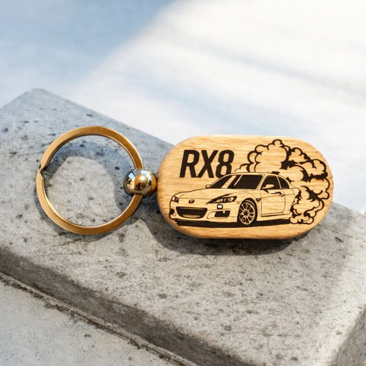 Ξύλινο μπρελόκ Mazda RX8 - Drift Edition - The Gift Box thegiftbox.gr