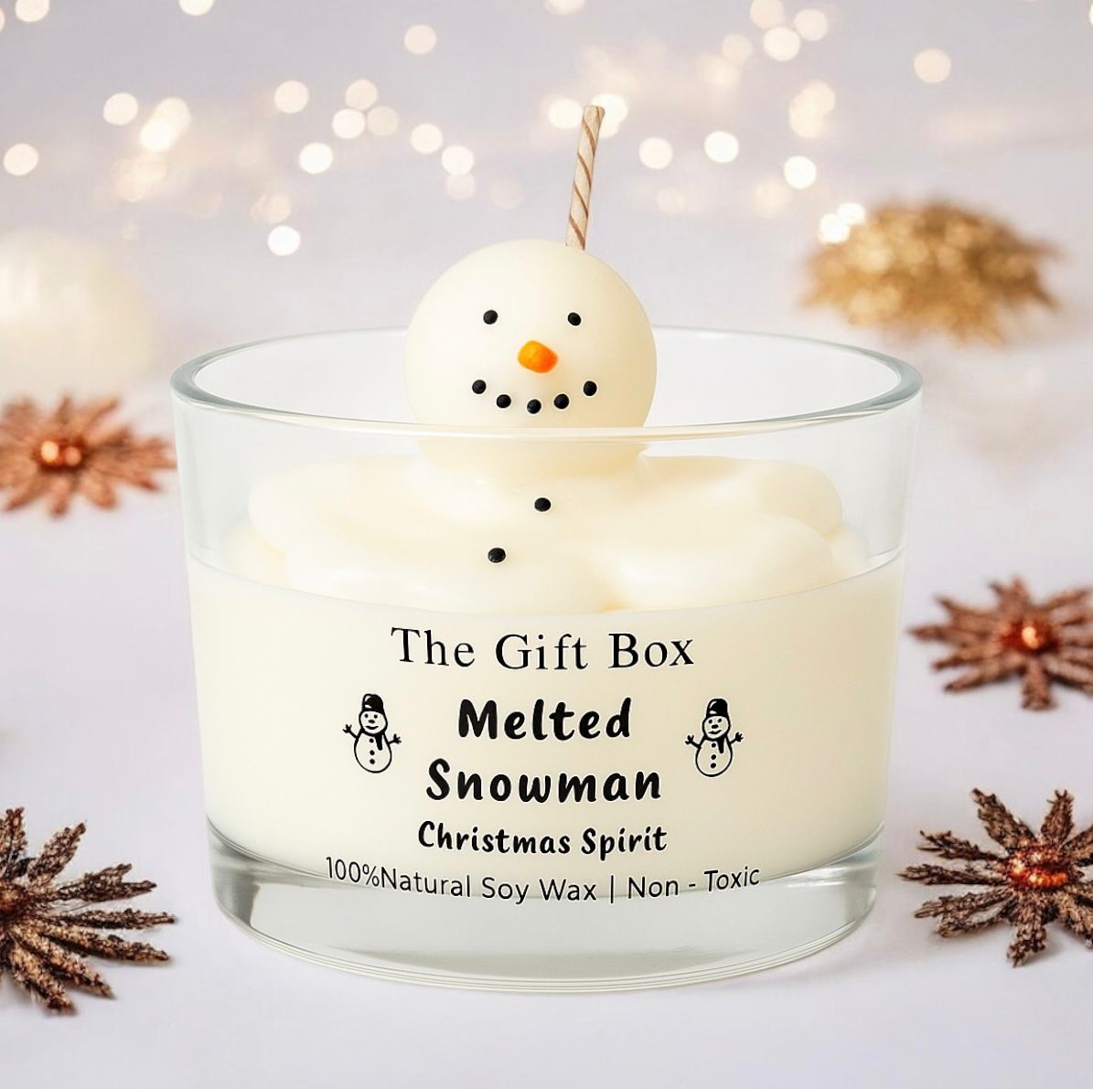 Melted Snowman Candle - Κερί Σόγιας Χιονάνθρωπος - The Gift Box thegiftbox.gr 