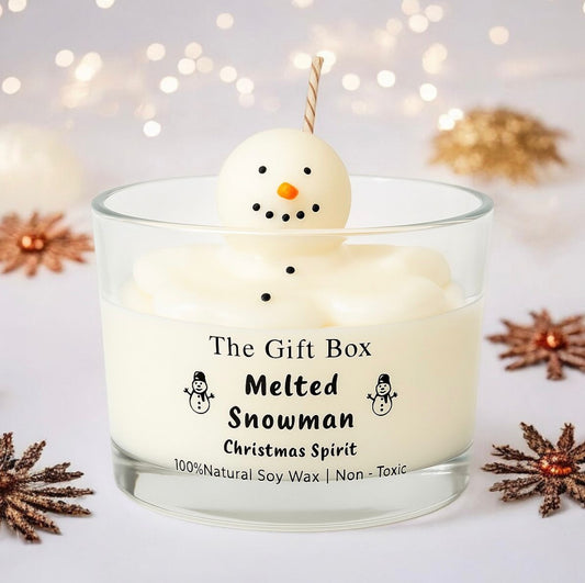 Melted Snowman Candle - Κερί Σόγιας Χιονάνθρωπος - The Gift Box thegiftbox.gr 