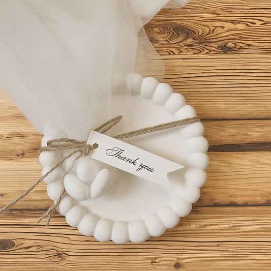 Μπομπονιέρα Δίσκος Bubble Στρογγυλός Λευκός - The Gift Box thegiftbox.gr