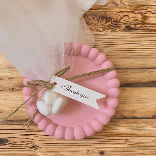 Μπομπονιέρα Δίσκος Bubble Στρογγυλός Ροζ - The Gift Box thegiftbox.gr