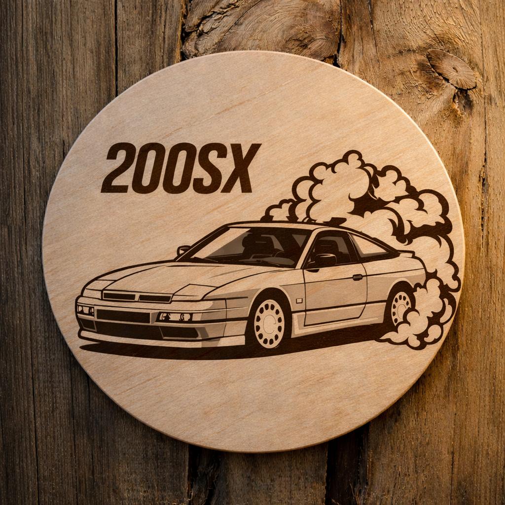 Ξύλινο σουβέρ Nissan 200SX - Drift Edition - Gift Ideas - The Gift Box thegiftbox.gr
