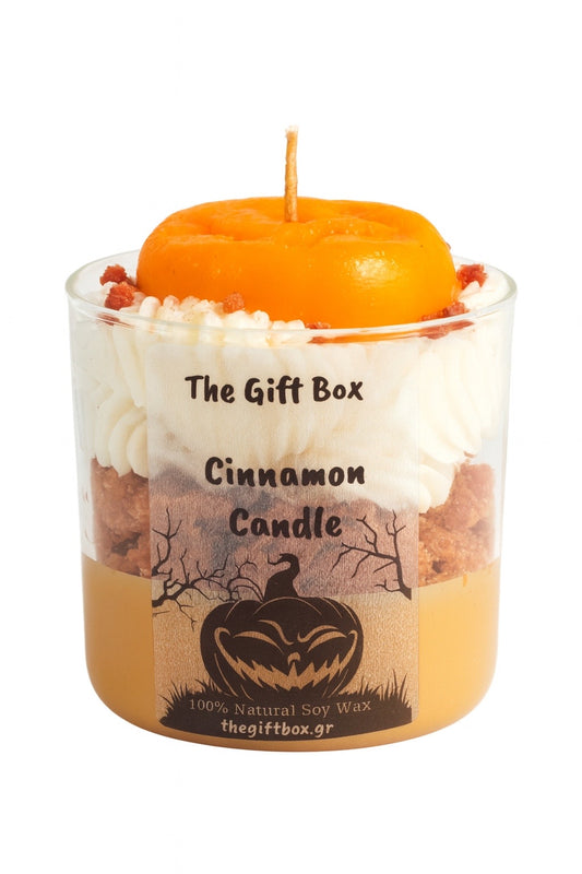 Cinnamon Candle - Pumpkin Topper - Halloween Edition - The Gift Box thegiftbox.gr
