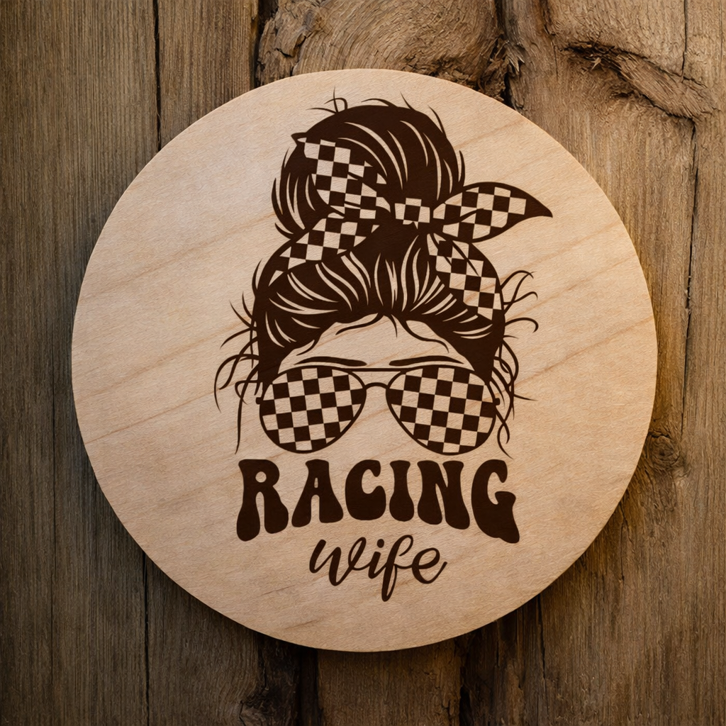 Ξύλινο Σουβέρ “Racing Wife” - Gift Ideas - The Gift Box thegiftbox.gr