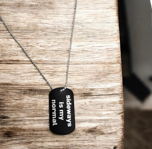 Μεταλλικό Κολιέ “Sideways is my normal” - Drift Edition - GiftIdeas - The Gift Box thegiftbox.gr