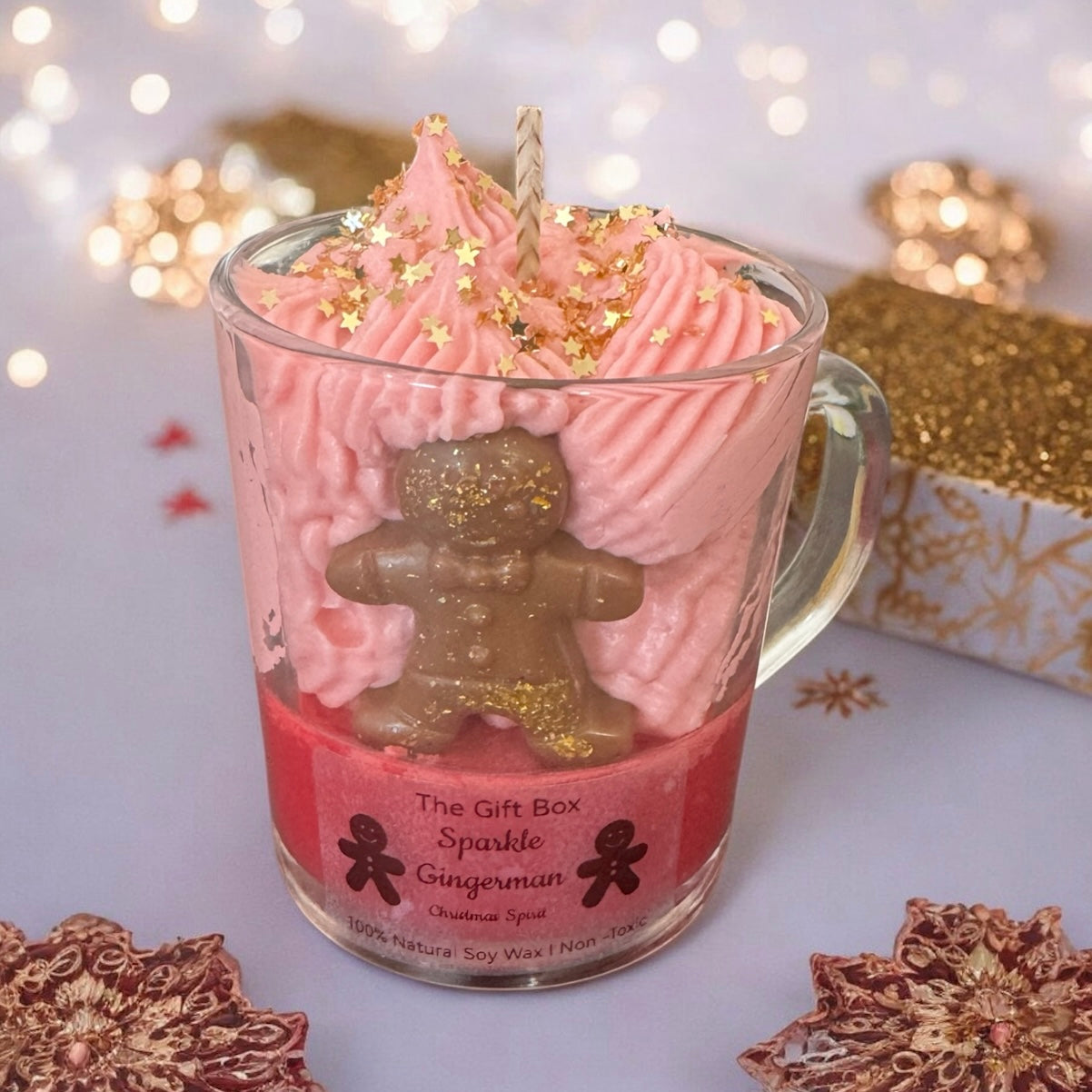 Sparkle Gingerman Soy Candle - Χριστουγεννιάτικο Κερί Σόγιας με άρωμα christmas spirit - The Gift Box thegiftbox.gr