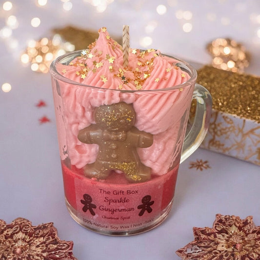 Sparkle Gingerman Soy Candle - Χριστουγεννιάτικο Κερί Σόγιας με άρωμα christmas spirit - The Gift Box thegiftbox.gr